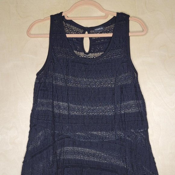 Torrid Black Lace Stretch Sleeveless Blouse Women Size Large - Picture 4 of 8